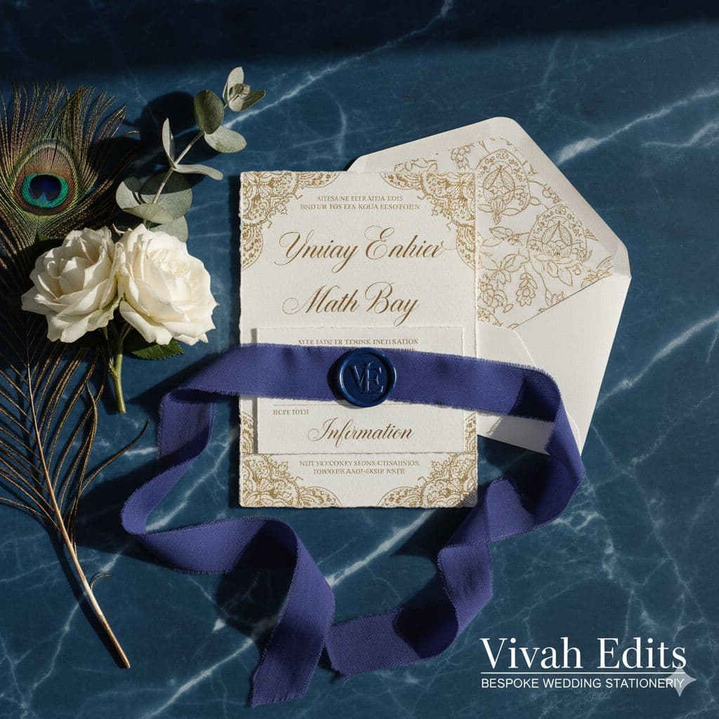 Luxury wedding invitation flatlay